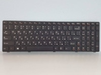 Клавиатура для ноутбука Lenovo G580, V580, Z580 черная с черной рамкой б/у