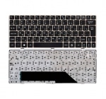 Клавиатура для ноутбука MSI U135, U160 черная с серебристой рамкой